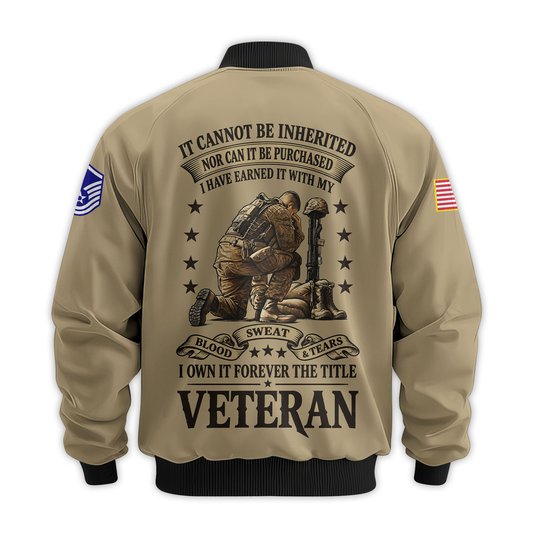 Premium Custom USAF Veteran Bomber Jacket VPVC811514, Waterproof Windbreaker Coat, Air Force Veteran Gift, Veterans Day Gift.