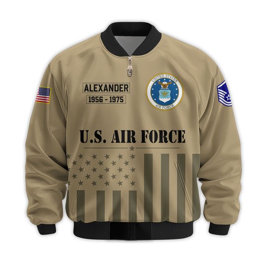 Premium Custom USAF Veteran Bomber Jacket VPVC811514, Waterproof Windbreaker Coat, Air Force Veteran Gift, Veterans Day Gift.