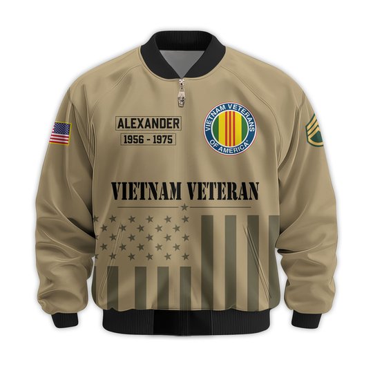 Premium Custom Vietnam Veteran Bomber Jacket VPVC811516, Waterproof Windbreaker Coat, Vietnam Veteran Gift, Veterans Day Gift.