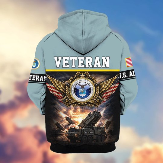 Premium US Veteran Zip Up Hoodie BTTN151021, Gifts For US Veterans, Gifts For Veterans Day.