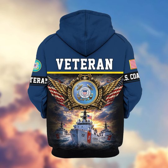 Premium US Veteran Zip Up Hoodie BTTN151021, Gifts For US Veterans, Gifts For Veterans Day.