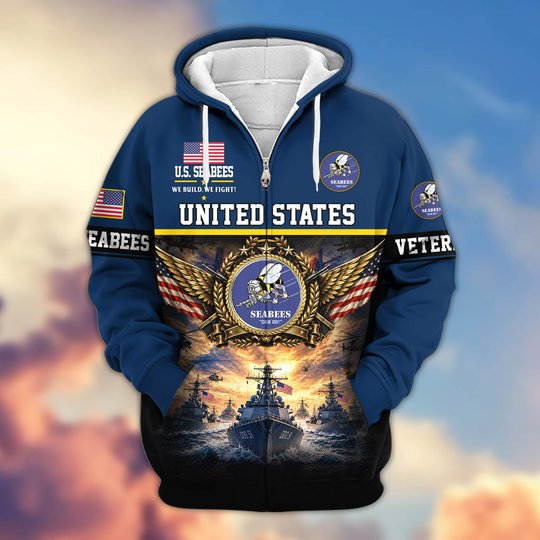 Premium US Veteran Zip Up Hoodie BTTN151021, Gifts For US Veterans, Gifts For Veterans Day.