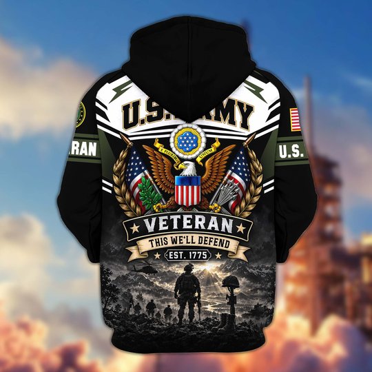 Premium US Veteran Zip Up Hoodie CPHN151011, Gifts For US Veterans, Gifts For Veterans Day.