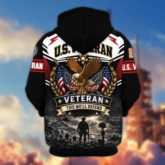 Premium US Veteran Zip Up Hoodie CPHN151011, Gifts For US Veterans, Gifts For Veterans Day.