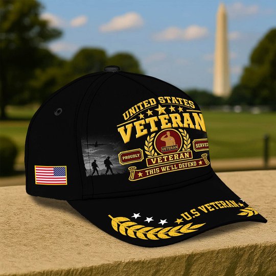 Premium US Veterans Baseball Hats BTTN191021, Gifts For US Veterans, Gifts For Veterans Day, Father's Day.
