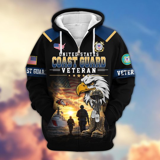 Premium US Veteran Zip Up Hoodie BTTN191022, Gifts For US Veterans, Gifts For Veterans Day.