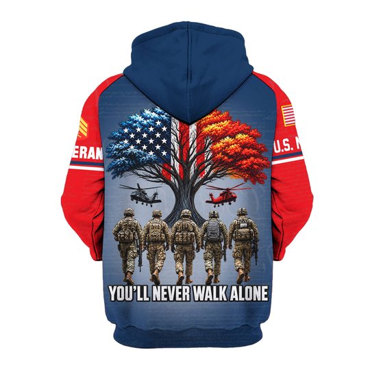 Premium Custom USMC Zip Up Hoodie VPVC609533, Gifts For Marine Veteran, Gifts For Veterans Day.