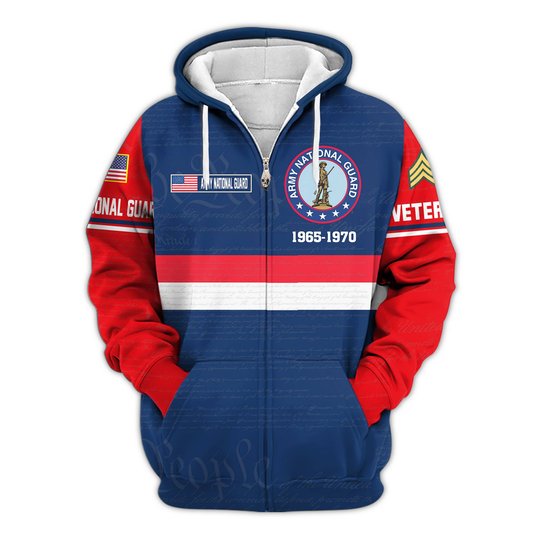 Premium Custom Army National Guard Zip Up Hoodie VPVC609538, Gifts For Army National Guard Veteran, Gifts For Veterans Day.