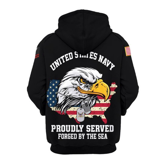 Premium Custom US Navy Zip Up Hoodie VPVC609542, Gifts For Navy Veteran, Gifts For Veterans Day.