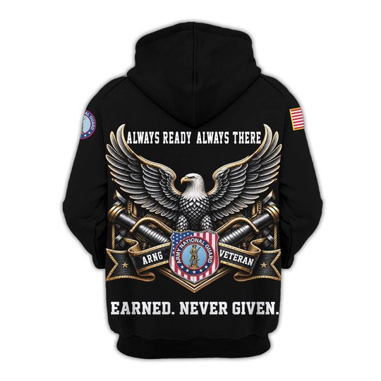 Premium Custom Army National Guard Zip Up Hoodie VPVC609558, Gifts For Army National Guard Veteran, Gifts For Veterans Day.
