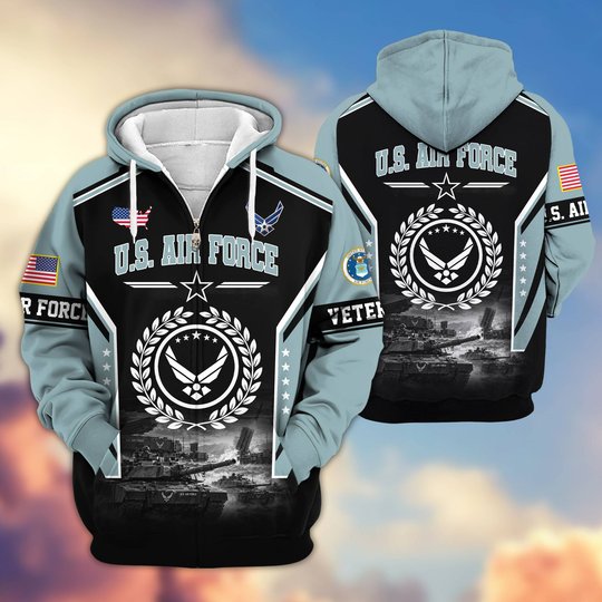 Premium US Veteran Zip Up Hoodie BTTN201021, Gifts For US Veterans, Gifts For Veterans Day.