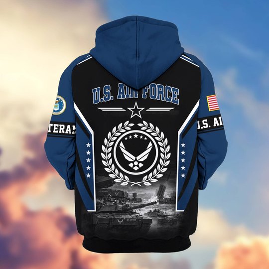 Premium US Veteran Zip Up Hoodie BTTN201021, Gifts For US Veterans, Gifts For Veterans Day.