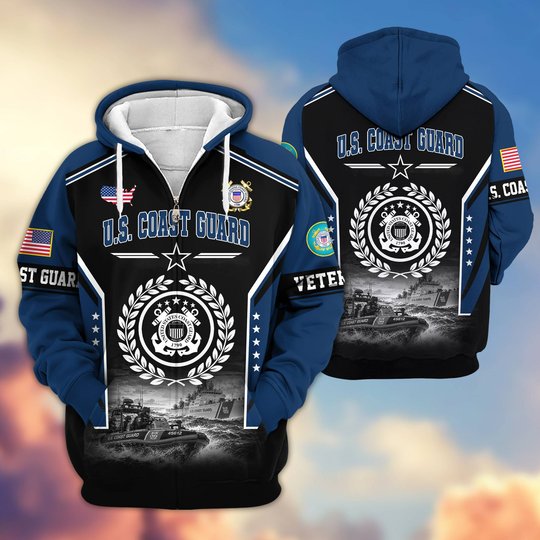 Premium US Veteran Zip Up Hoodie BTTN201021, Gifts For US Veterans, Gifts For Veterans Day.