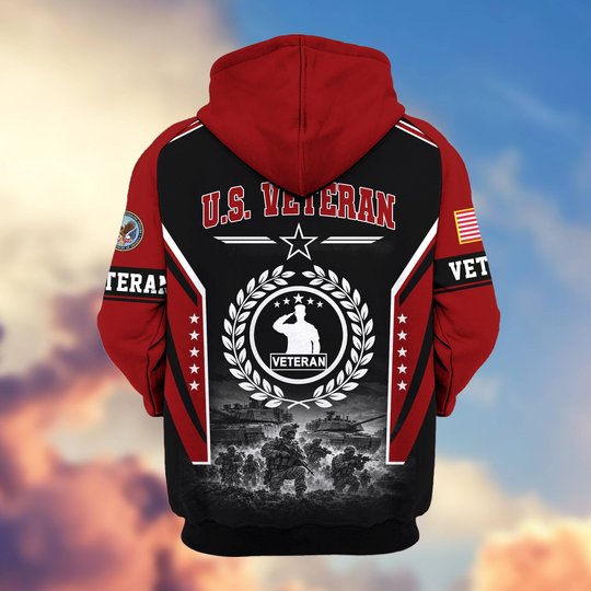 Premium US Veteran Zip Up Hoodie BTTN201021, Gifts For US Veterans, Gifts For Veterans Day.