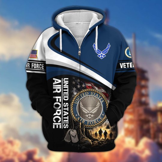 Premium US Veteran Zip Up Hoodie CPHN161011, Gifts For US Veterans, Gifts For Veterans Day.
