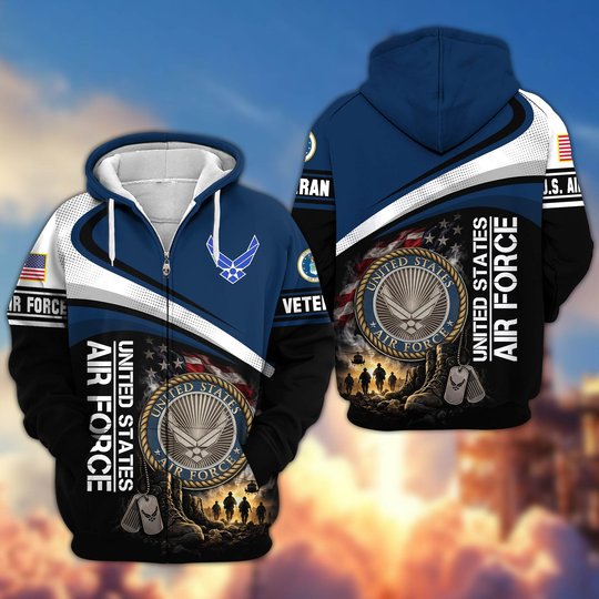 Premium US Veteran Zip Up Hoodie CPHN161011, Gifts For US Veterans, Gifts For Veterans Day.