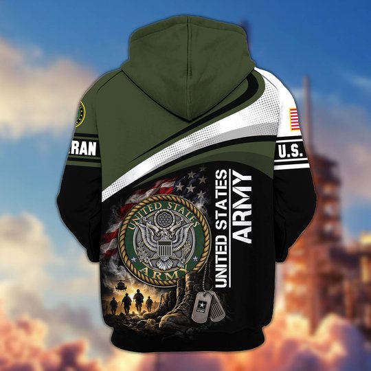 Premium US Veteran Zip Up Hoodie CPHN161011, Gifts For US Veterans, Gifts For Veterans Day.