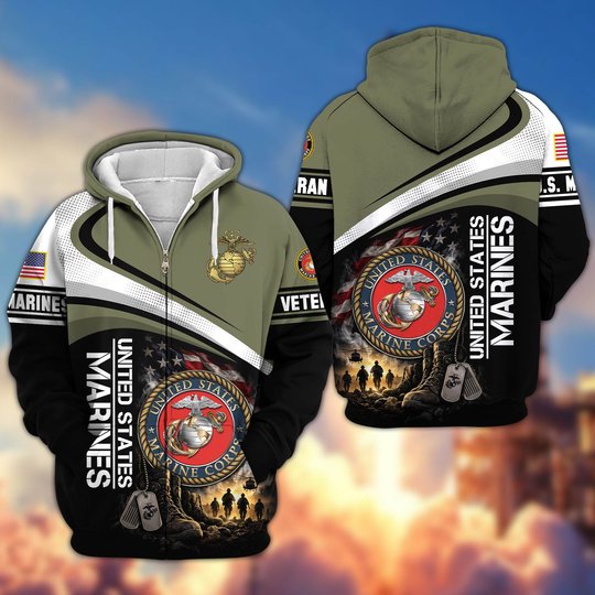 Premium US Veteran Zip Up Hoodie CPHN161011, Gifts For US Veterans, Gifts For Veterans Day.