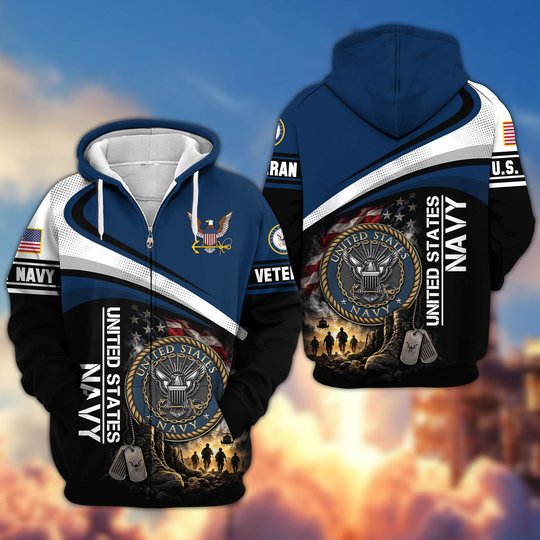 Premium US Veteran Zip Up Hoodie CPHN161011, Gifts For US Veterans, Gifts For Veterans Day.