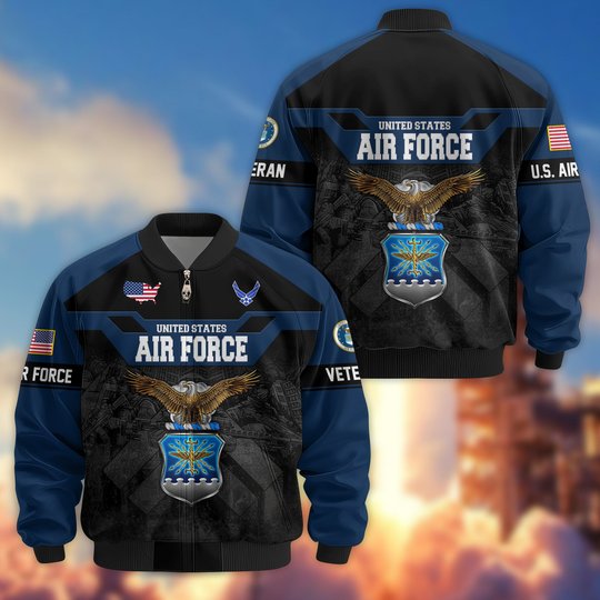 Premium US Veteran Bomber Jacket DPVC211001, Waterproof Windbreaker Coat, US Veteran Gift, Veterans Day Gift.