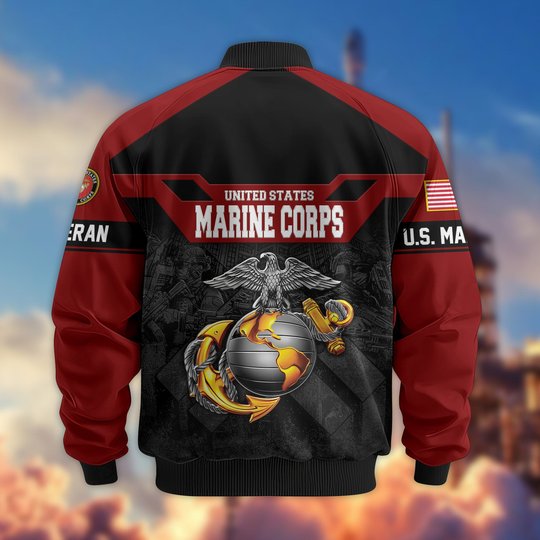 Premium US Veteran Bomber Jacket DPVC211001, Waterproof Windbreaker Coat, US Veteran Gift, Veterans Day Gift.