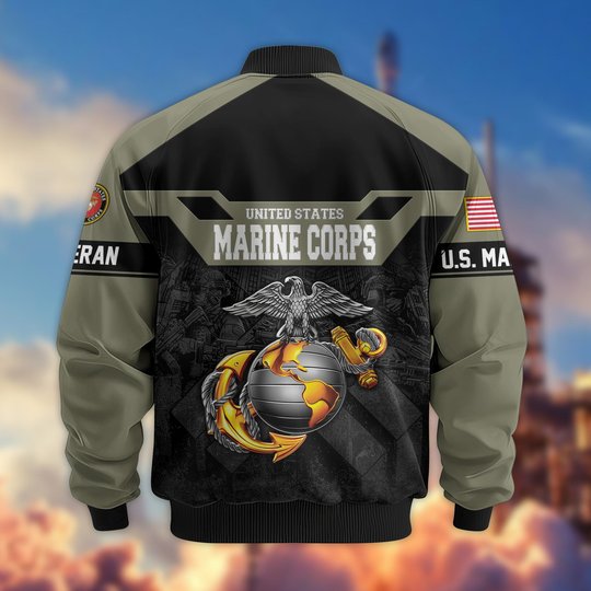 Premium US Veteran Bomber Jacket DPVC211001, Waterproof Windbreaker Coat, US Veteran Gift, Veterans Day Gift.