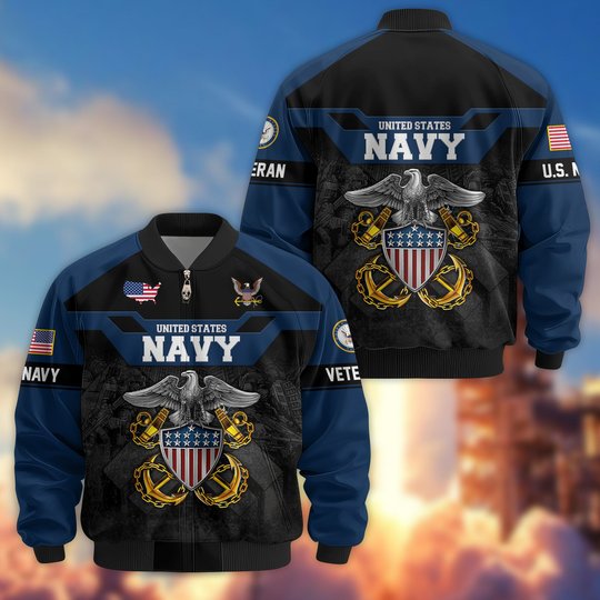 Premium US Veteran Bomber Jacket DPVC211001, Waterproof Windbreaker Coat, US Veteran Gift, Veterans Day Gift.