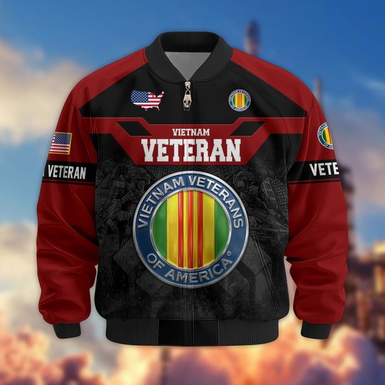Premium US Veteran Bomber Jacket DPVC211001, Waterproof Windbreaker Coat, US Veteran Gift, Veterans Day Gift.