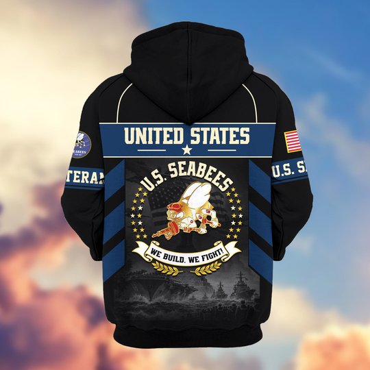 Premium US Veteran Zip Up Hoodie BTTN221021, Gifts For US Veterans, Gifts For Veterans Day.