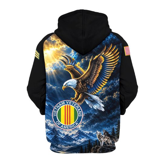 Premium Custom Vietnam Veteran Zip Up Hoodie VPVC609576, Gifts For Vietnam Veteran, Gifts For Veterans Day.