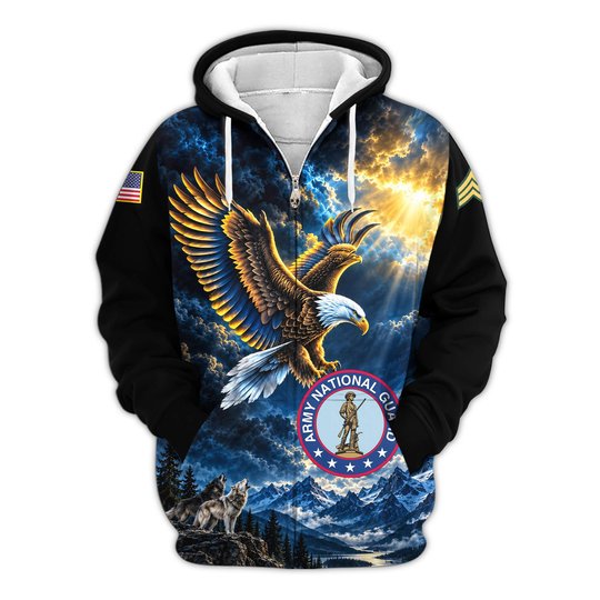 Premium Custom Army National Guard Zip Up Hoodie VPVC609578, Gifts For Army National Guard Veteran, Gifts For Veterans Day.