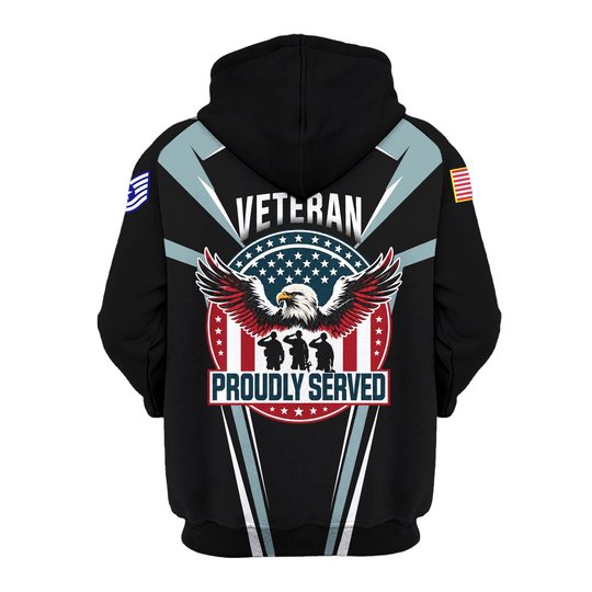 Premium Custom USAF Zip Up Hoodie VPVC609604, Gifts For Air Force Veteran, Gifts For Veterans Day.