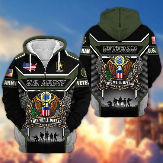 Premium US Veteran Zip Up Hoodie CPHN211011, Gifts For US Veterans, Gifts For Veterans Day.