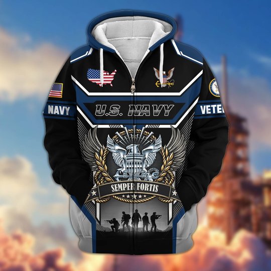 Premium US Veteran Zip Up Hoodie CPHN211011, Gifts For US Veterans, Gifts For Veterans Day.