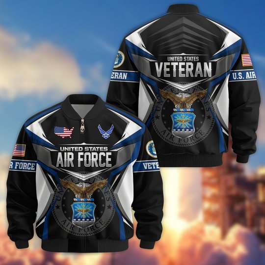 Premium US Veteran Bomber Jacket CPHN221011, Waterproof Windbreaker Coat, US Veteran Gift, Veterans Day Gift.
