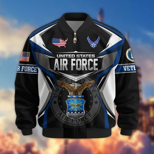 Premium US Veteran Bomber Jacket CPHN221011, Waterproof Windbreaker Coat, US Veteran Gift, Veterans Day Gift.