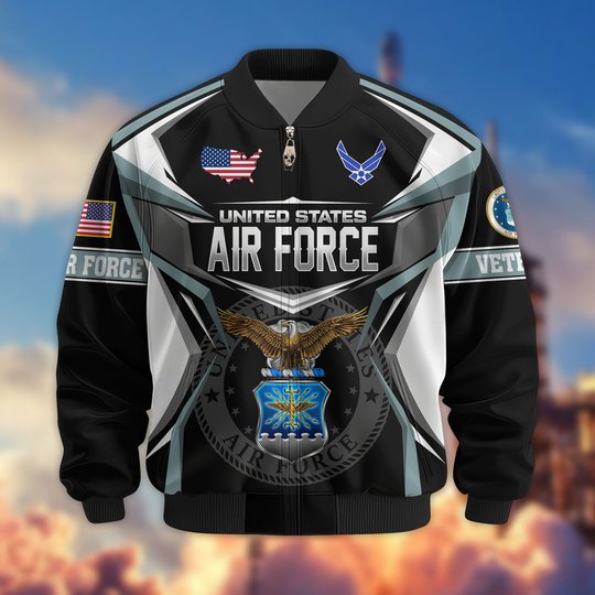 Premium US Veteran Bomber Jacket CPHN221011, Waterproof Windbreaker Coat, US Veteran Gift, Veterans Day Gift.
