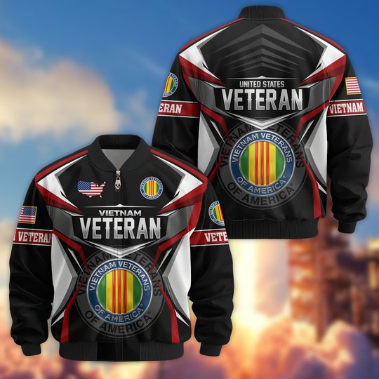 Premium US Veteran Bomber Jacket CPHN221011, Waterproof Windbreaker Coat, US Veteran Gift, Veterans Day Gift.