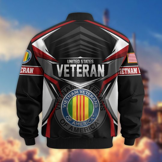 Premium US Veteran Bomber Jacket CPHN221011, Waterproof Windbreaker Coat, US Veteran Gift, Veterans Day Gift.