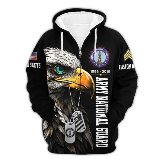 Premium Custom Army National Guard Zip Up Hoodie VPVC609638, Gifts For Army National Guard Veteran, Gifts For Veterans Day.