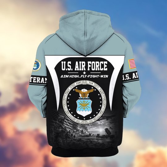 Premium US Veteran Zip Up Hoodie BTTN271022, Gifts For US Veterans, Gifts For Veterans Day.