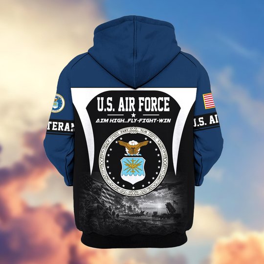 Premium US Veteran Zip Up Hoodie BTTN271022, Gifts For US Veterans, Gifts For Veterans Day.