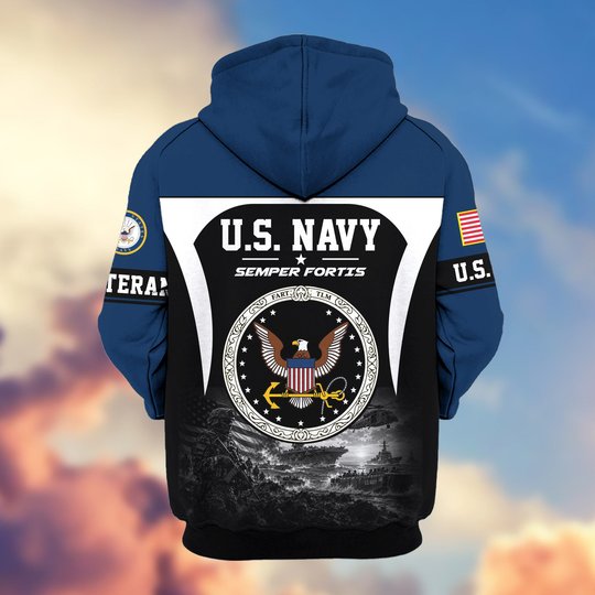 Premium US Veteran Zip Up Hoodie BTTN271022, Gifts For US Veterans, Gifts For Veterans Day.