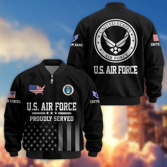 Premium Custom US Veteran Bomber Jacket DPVC281001, Waterproof Windbreaker Coat, US Veteran Gift, Veterans Day Gift.
