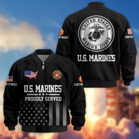 Premium Custom US Veteran Bomber Jacket DPVC281001, Waterproof Windbreaker Coat, US Veteran Gift, Veterans Day Gift.