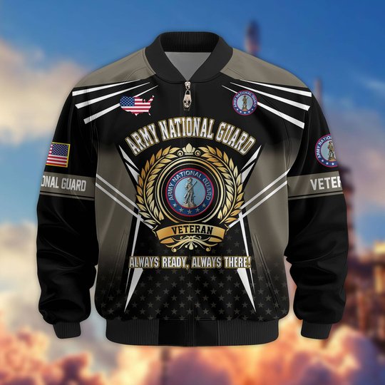 Premium US Veteran Bomber Jacket BTTN281021, Waterproof Windbreaker Coat, US Veteran Gift, Veterans Day Gift.