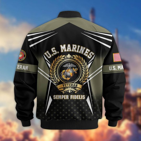 Premium US Veteran Bomber Jacket BTTN281021, Waterproof Windbreaker Coat, US Veteran Gift, Veterans Day Gift.