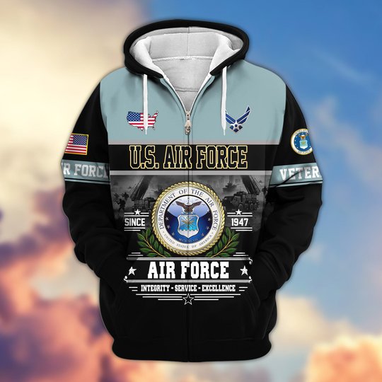 Premium US Veteran Zip Up Hoodie BTTN291021, Gifts For US Veterans, Gifts For Veterans Day.
