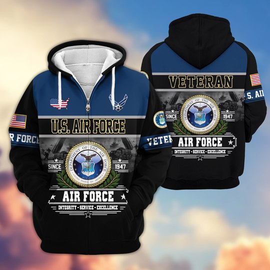 Premium US Veteran Zip Up Hoodie BTTN291021, Gifts For US Veterans, Gifts For Veterans Day.