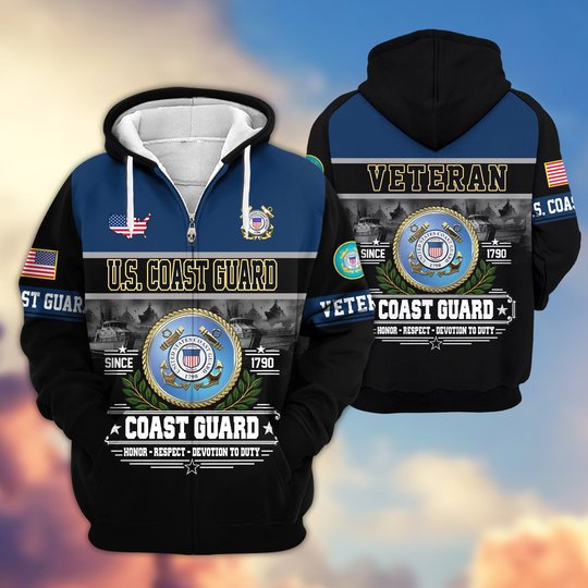 Premium US Veteran Zip Up Hoodie BTTN291021, Gifts For US Veterans, Gifts For Veterans Day.